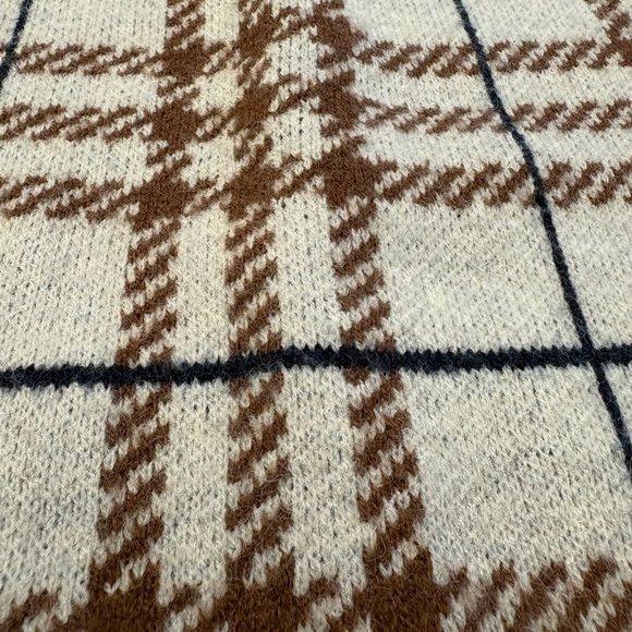 En Saison elastic waist mini sweater skirt w plaid detailing women's size Small - Picture 3 of 8